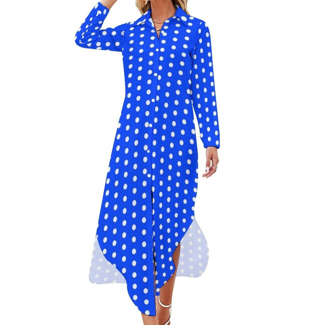 Robe Longue Année 70 Bleu - Louise Vintage