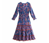 Robe Longue Style Année 70 Violet - Louise Vintage