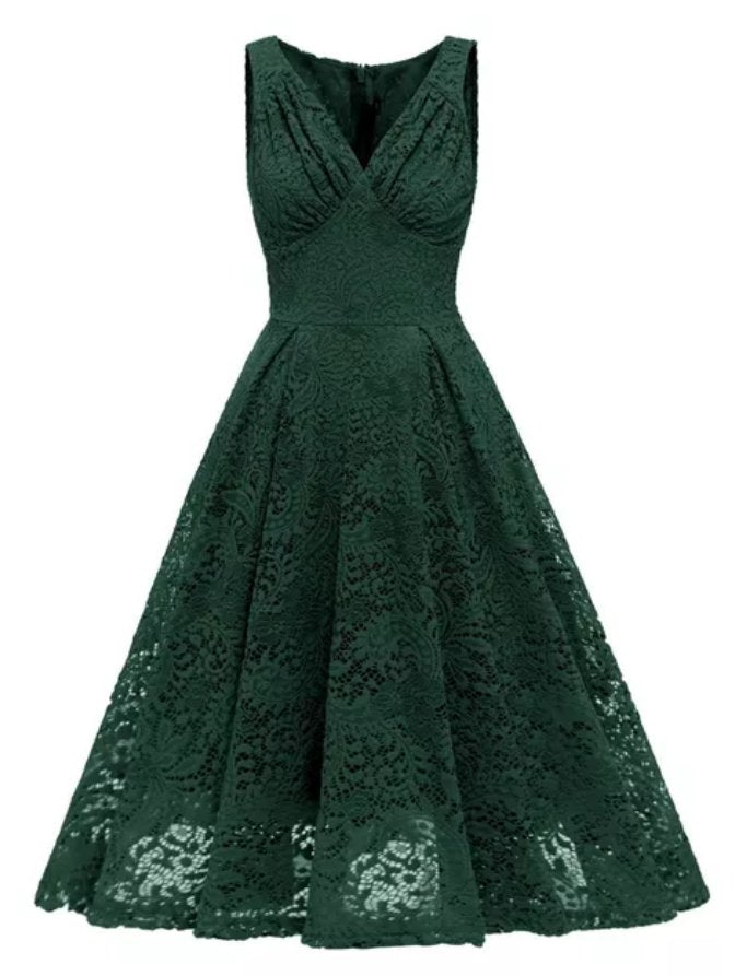Robe Mariée Année 50 Verte - Louise Vintage
