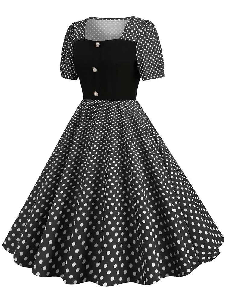 Robe Noire Année 50 - Louise Vintage