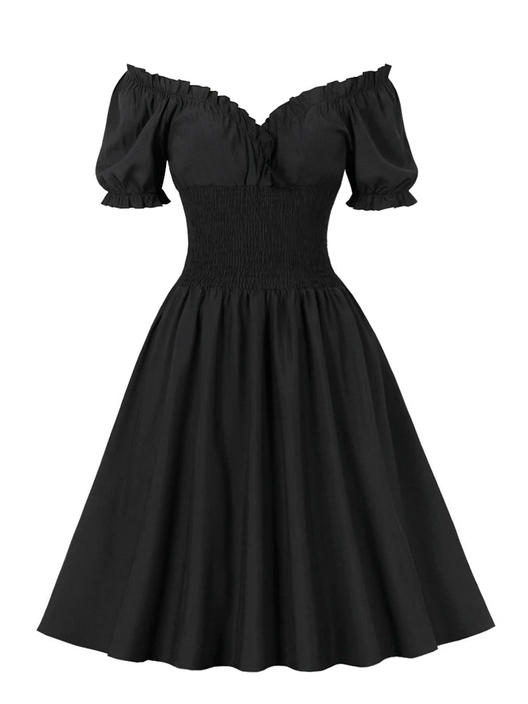 Robe Noire Années 50 Cocktail - Louise Vintage