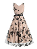 Robe Noire Années 50 Papillons - Louise Vintage