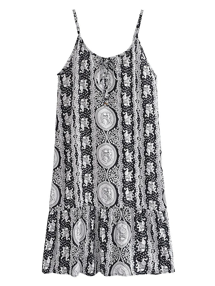 Robe Noire et Blanche Femme Année 70 - Louise Vintage