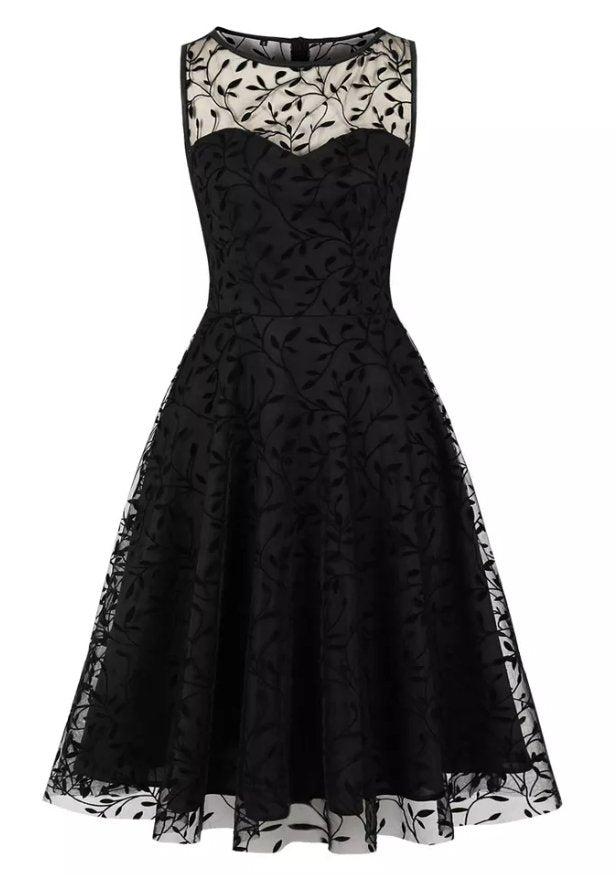 Robe Noire Style Année 50 - Louise Vintage