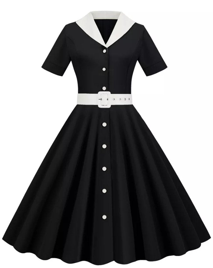 Robe Rétro Année 50 Noire - Louise Vintage