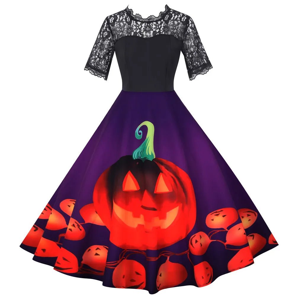 Robe Rétro Halloween Violet - Louise Vintage