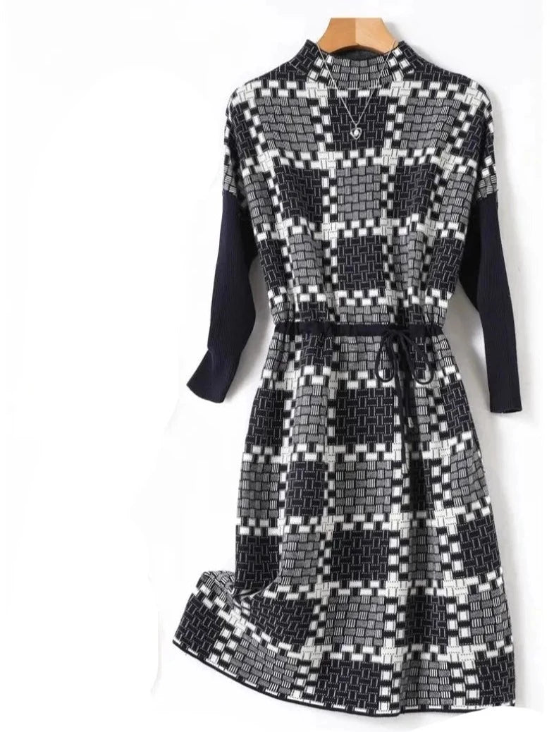 Robe Seventies à carreaux - Louise Vintage