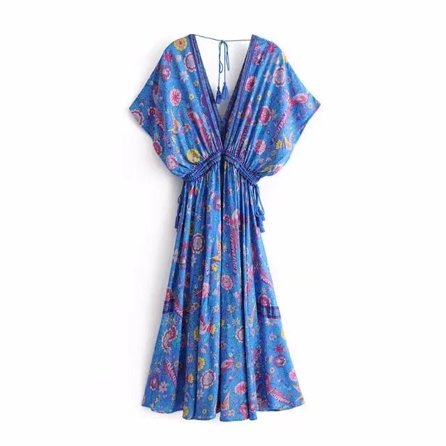 Robe Seventies Bleue - Louise Vintage