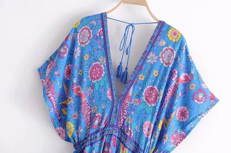 Robe Seventies Bleue - Louise Vintage