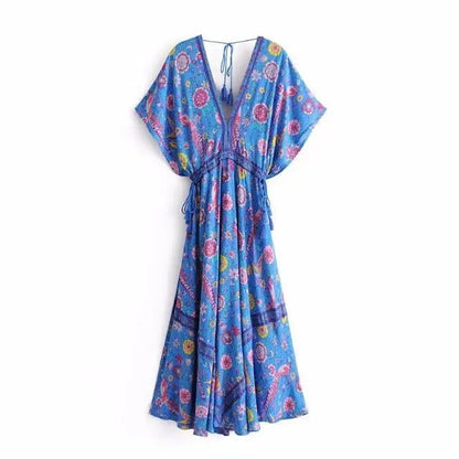 Robe Seventies Bleue - Louise Vintage