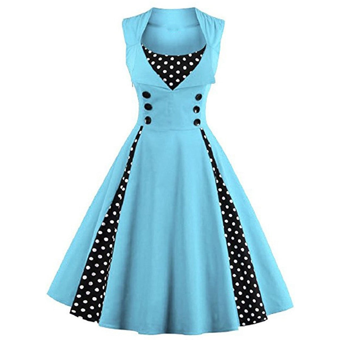 Robe Style Année 60 Femme Bleu Ciel - Louise Vintage