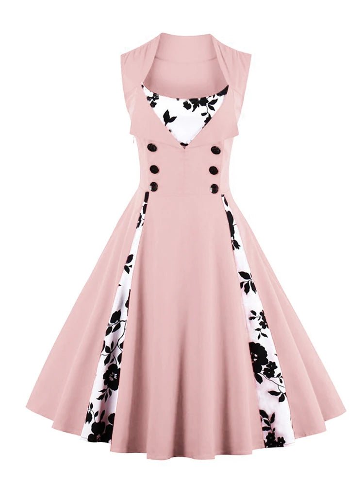 Robe Style Année 60 Femme Rose - Louise Vintage
