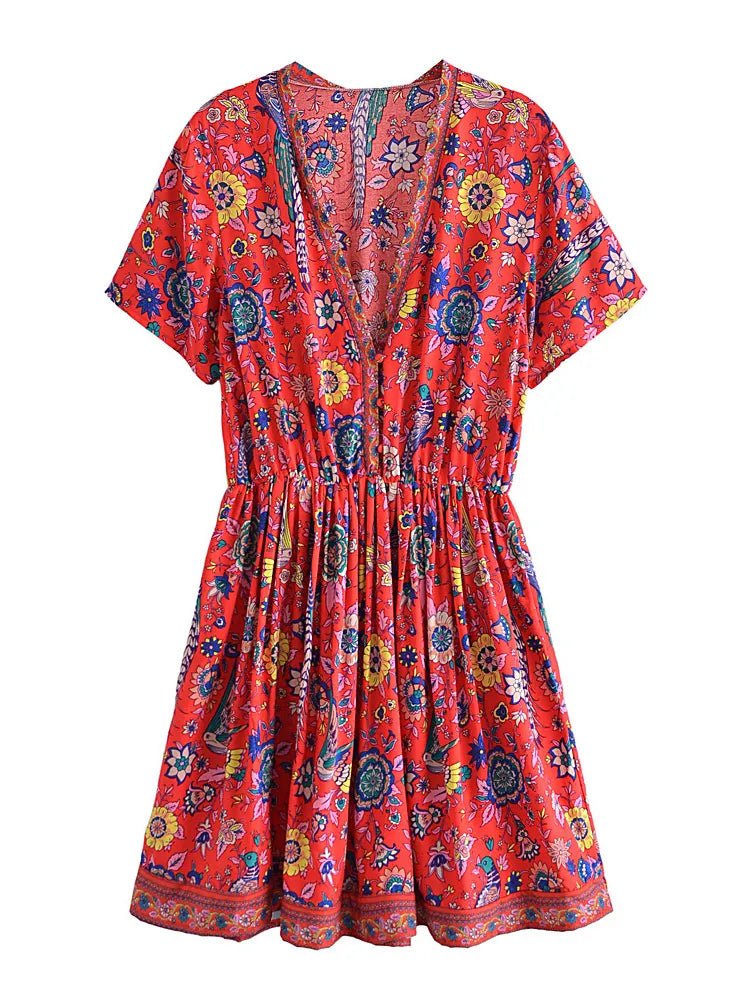 Robe Style Année 70 Grosses Fleurs - Louise Vintage