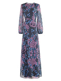 Robe Style Année 70 Violet - Louise Vintage