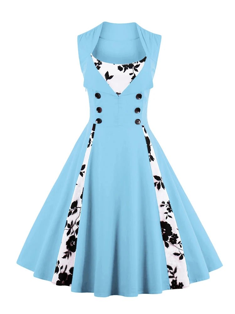 Robe Style Vintage Grande Taille Bleu - Louise Vintage