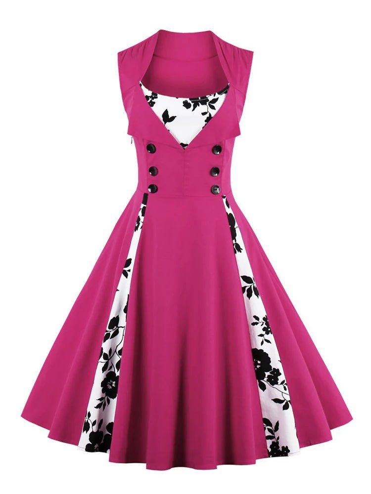 Robe Style Vintage Grande Taille Fleurs - Louise Vintage