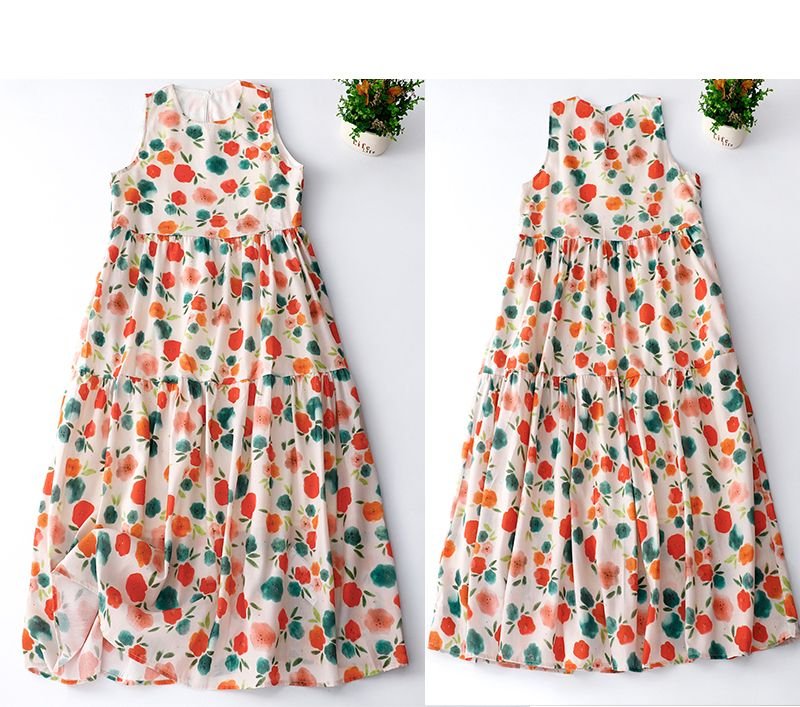 Robe Trap?�ze Ann?�e 70 Multicolore - Louise Vintage