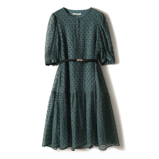 Robe Trapèze Année 70 Verte - Louise Vintage