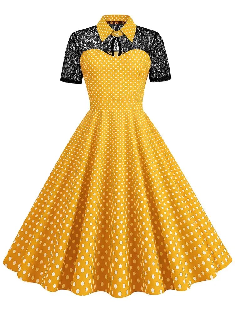 Robe Trapèze Vintage Jaune - Louise Vintage