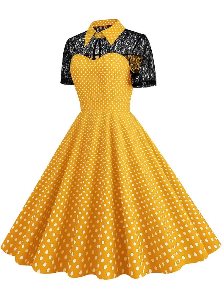 Robe Trapèze Vintage Jaune - Louise Vintage