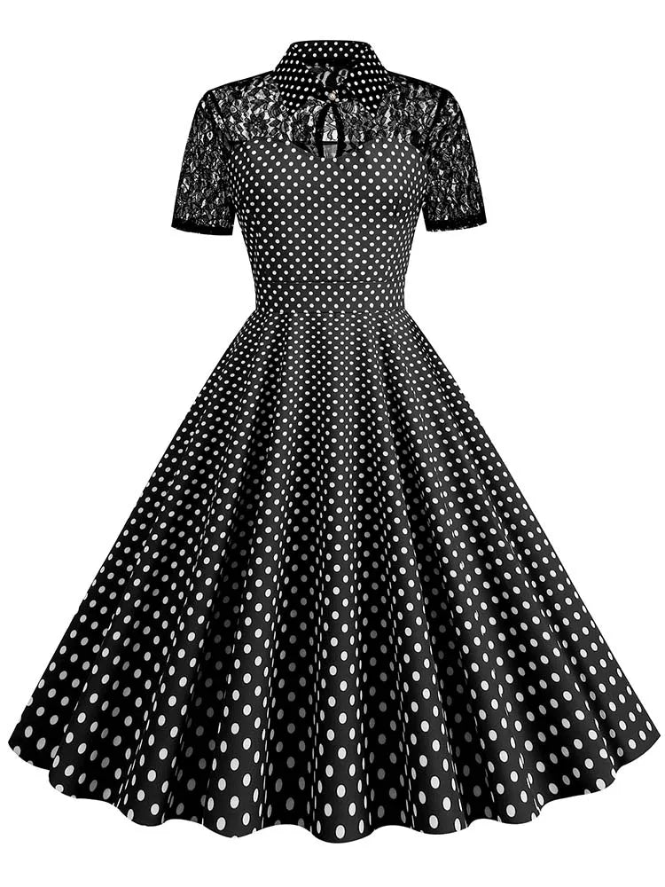 Robe Trapèze Vintage Noire - Louise Vintage