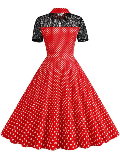 Robe Trapèze Vintage Rouge - Louise Vintage