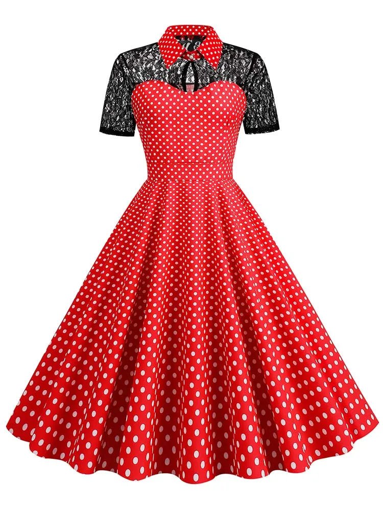 Robe Trapèze Vintage Rouge - Louise Vintage