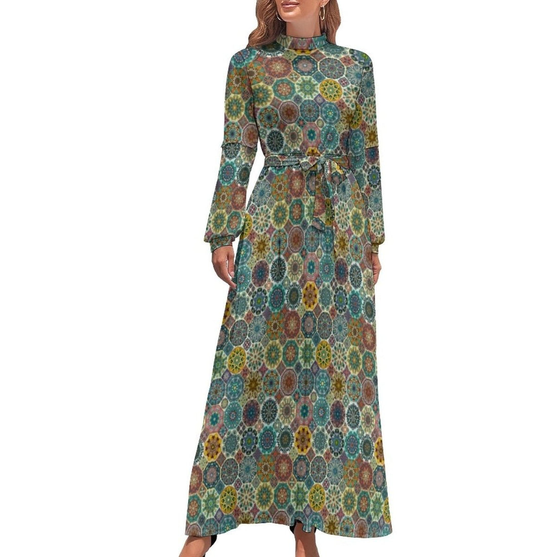 Robe Verte Liberty Années 70 - Louise Vintage