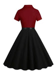 Robe Vintage 50 Bordeaux Manches Courtes - Louise Vintage