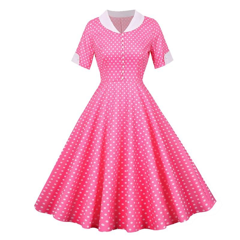 Robe Vintage 50s Rose Pois - Louise Vintage