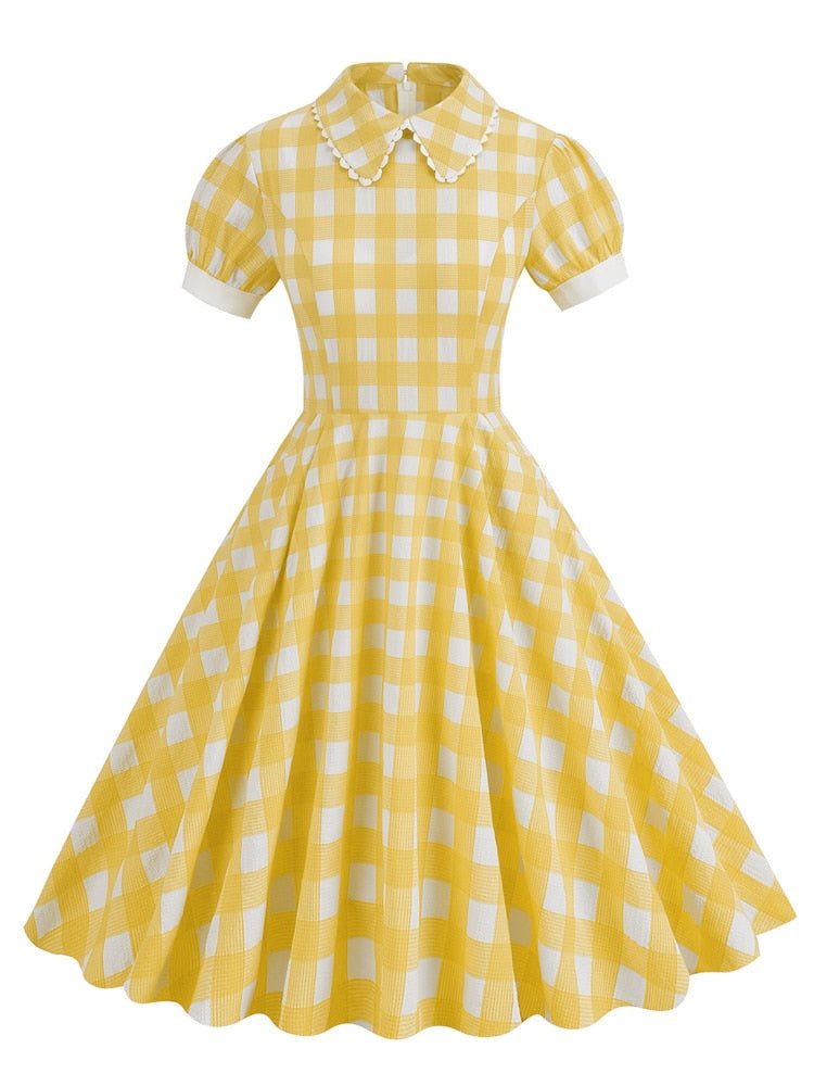 Robe Vintage Année 40 Jaune Pas cher - Louise Vintage