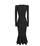 Robe Vintage Années 40 Luxe Noir - Louise Vintage