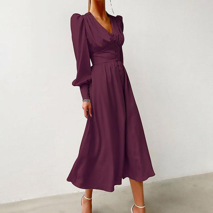 Robe Vintage Années 40 Satin Bordeaux - Louise Vintage