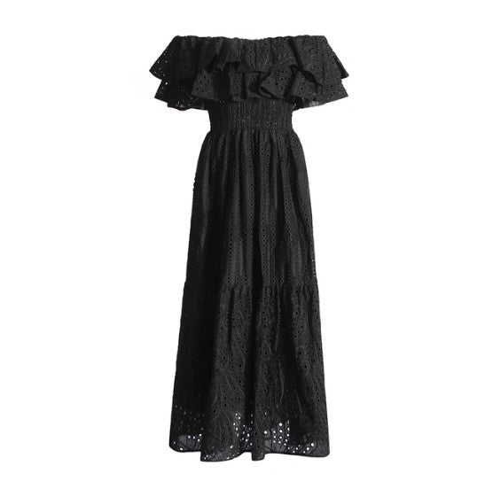 Robe Vintage Années 40 Taille Haute Noir - Louise Vintage