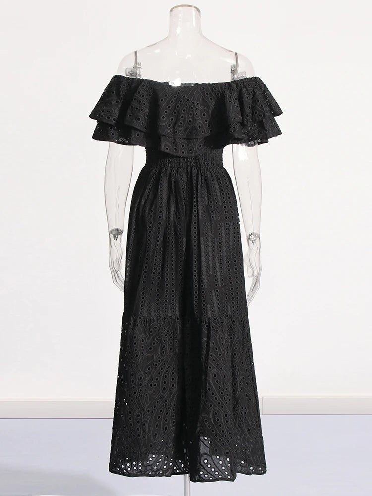Robe Vintage Années 40 Taille Haute Noir - Louise Vintage