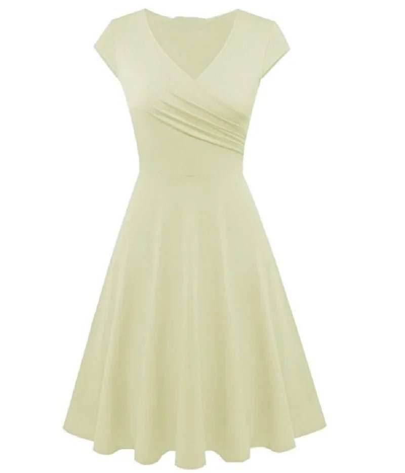 Robe Vintage Années 60 Grande Taille Beige - Louise Vintage