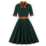 Robe Vintage Automne Vert - Louise Vintage