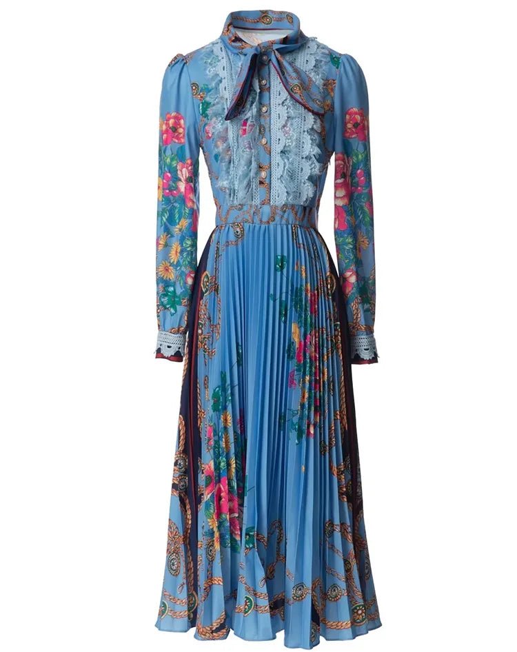 Robe Vintage Bleu Porcelaine - Louise Vintage