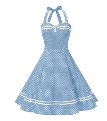 Robe Vintage Boogie Woogie Bleu - Louise Vintage