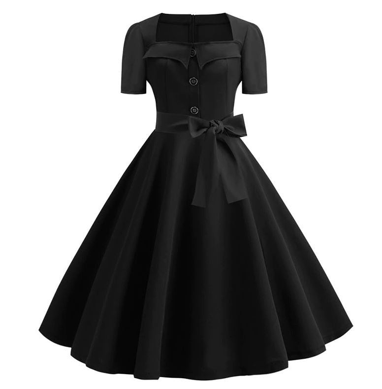 Robe Vintage Boogie Woogie Noir - Louise Vintage