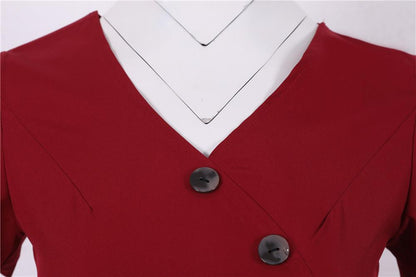 Robe Vintage Boutons Bordeaux - Louise Vintage