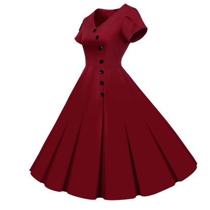 Robe Vintage Boutons Bordeaux - Louise Vintage