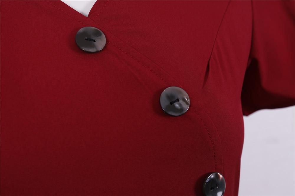 Robe Vintage Boutons Bordeaux - Louise Vintage