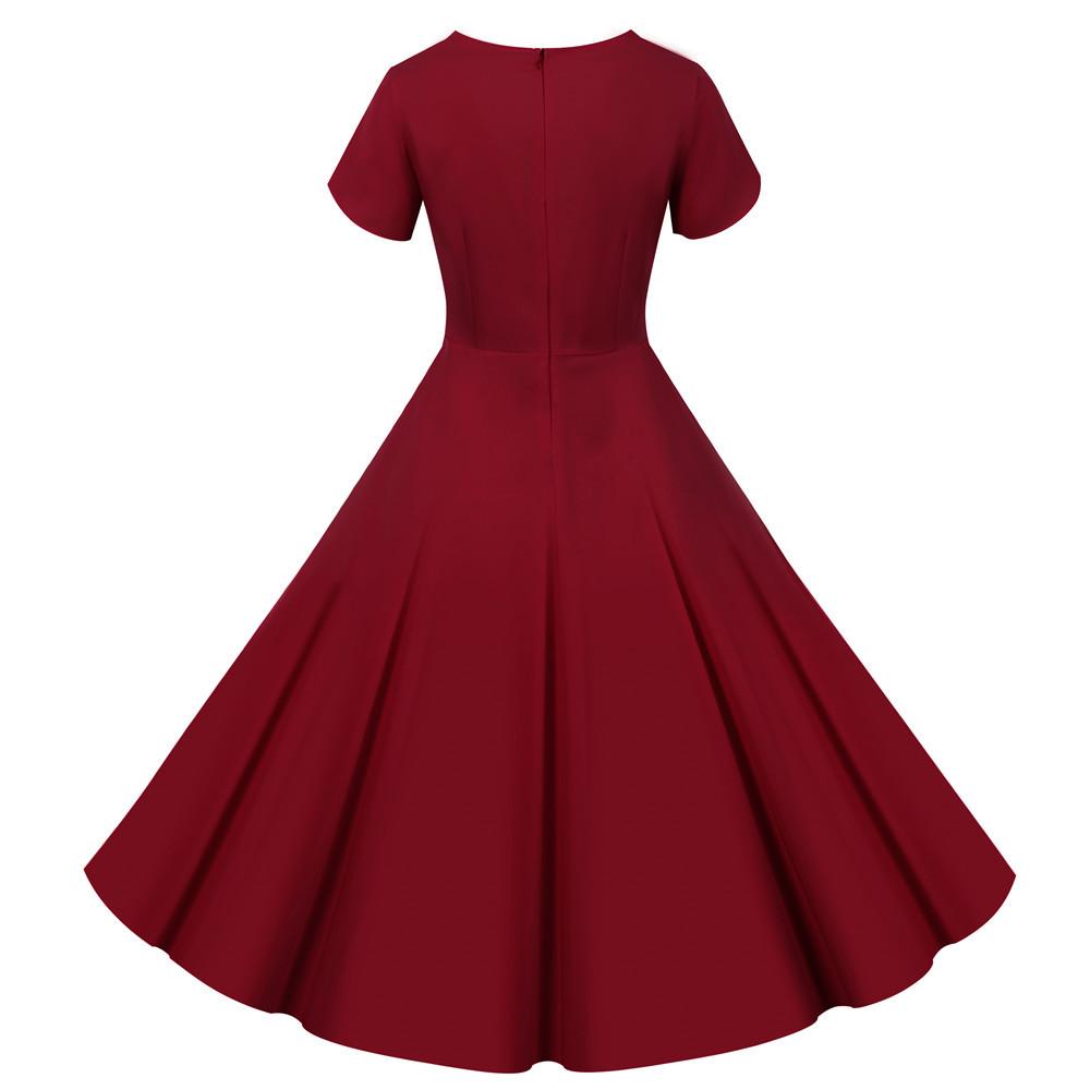 Robe Vintage Boutons Bordeaux - Louise Vintage