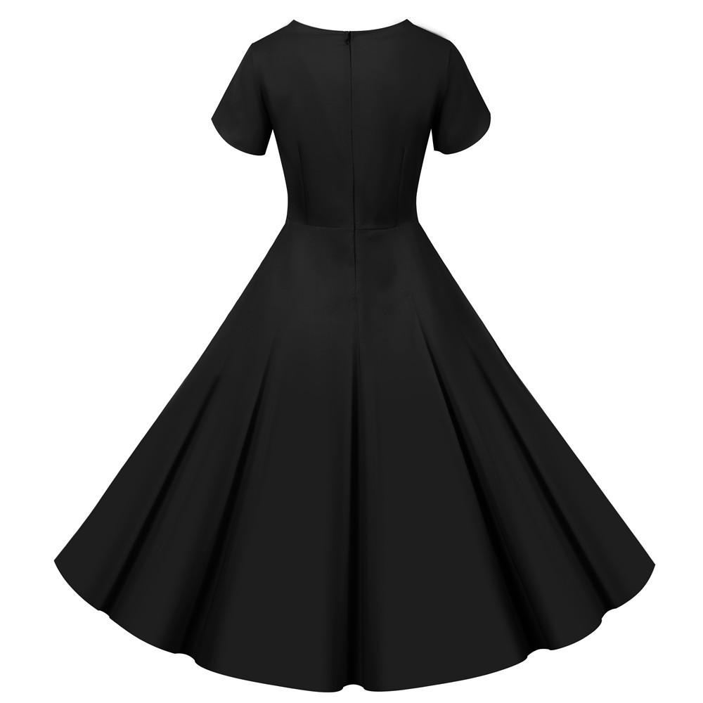 Robe Vintage Boutons Noir - Louise Vintage