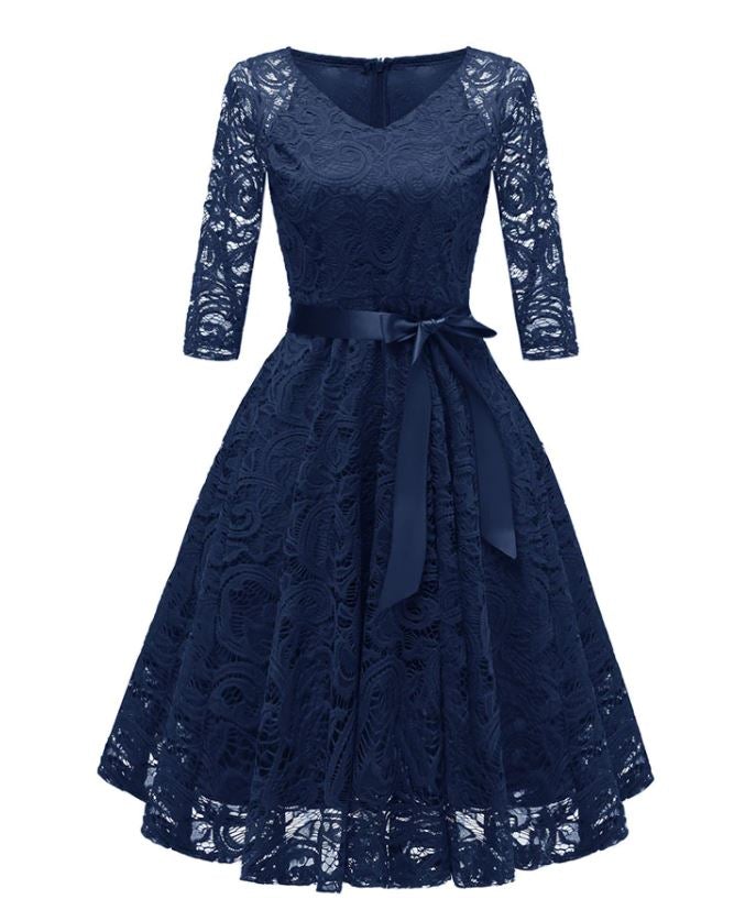 Robe Vintage Broderie Bleue - Louise Vintage