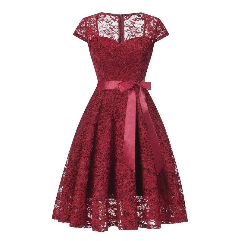 Robe Vintage Broderie Bordeaux - Louise Vintage