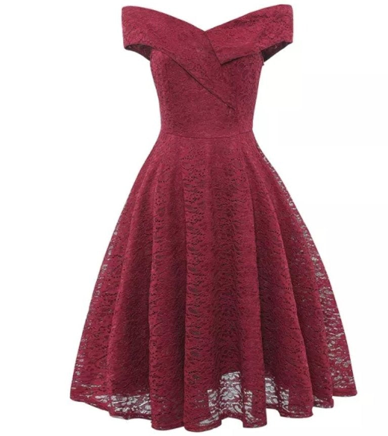 Robe Vintage Broderie Rouge - Louise Vintage