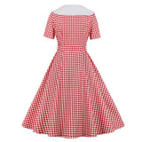 Robe Vintage Carreaux Rouge - Louise Vintage