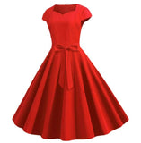 Robe Vintage Ceinture Rouge - Louise Vintage